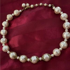 Baroque pearl choker necklace by Miriam Haskell